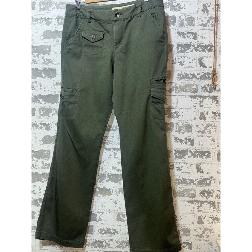 VTG Y2K DKNY Cargo Pants Olive Green Cotton Spandex Sz 10